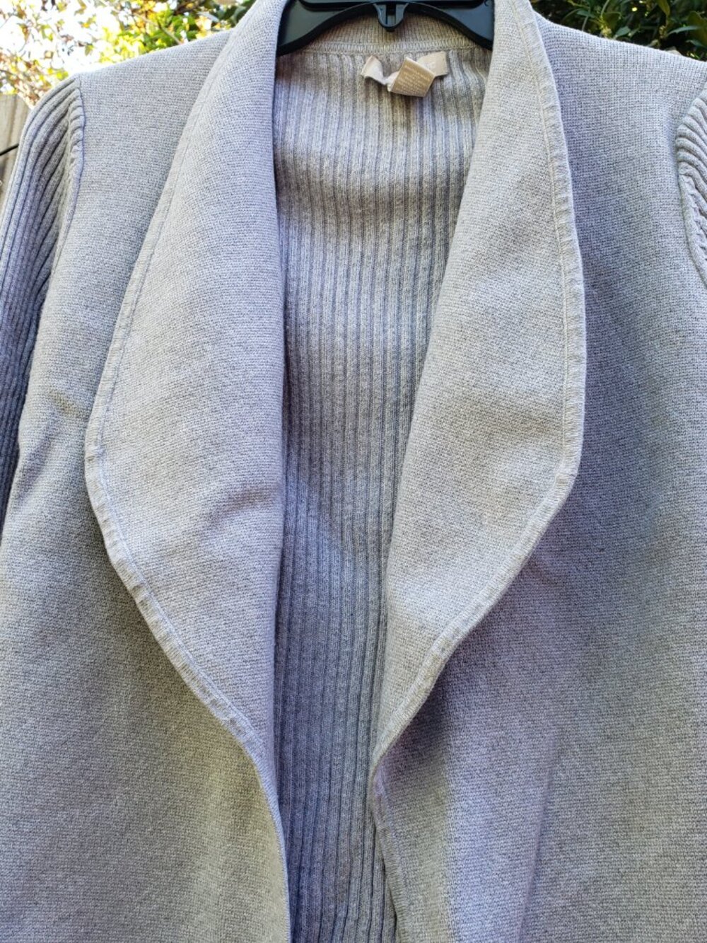 EUC BANANA REPUBLIC medium heather gray open cardigan (S) cotton blend